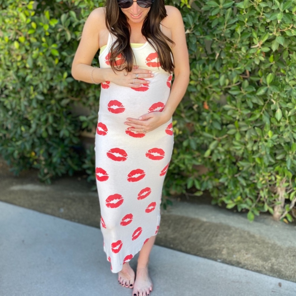 Wildfox Ribbed Lips MIDI dress